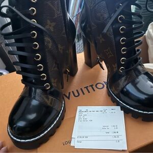 Louis Vuitton Black and Brown Heeled Boots